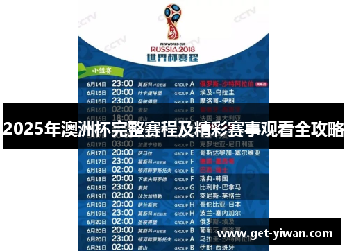 2025年澳洲杯完整赛程及精彩赛事观看全攻略