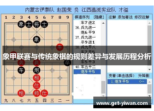 象甲联赛与传统象棋的规则差异与发展历程分析 象甲联赛与传统象棋的规则差异与发展历程分析