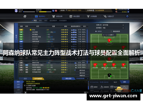 阿森纳球队常见主力阵型战术打法与球员配置全面解析 阿森纳球队常见主力阵型战术打法与球员配置全面解析